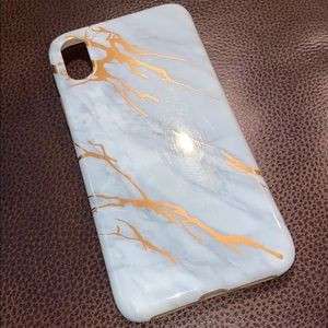 IPhone X case granite gold and silver